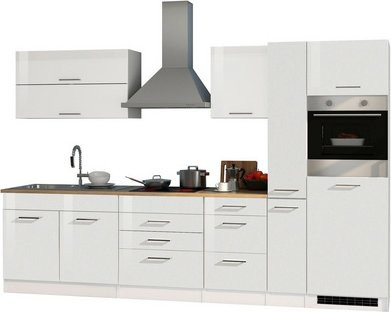 Küchenzeile Held Möbel Mailand in Weiß Hochglanz mit Einbaugeräten, Breite: 320 cm - Bild 3