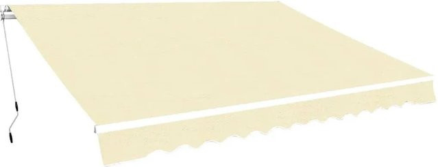 vidaXL Gelenkarmmarkise mit Handkurbel aus Aluminium und Polyester, Farbe: Cremeweiß, Breite: 400 cm, Tiefe: 300 cm - Bild 1