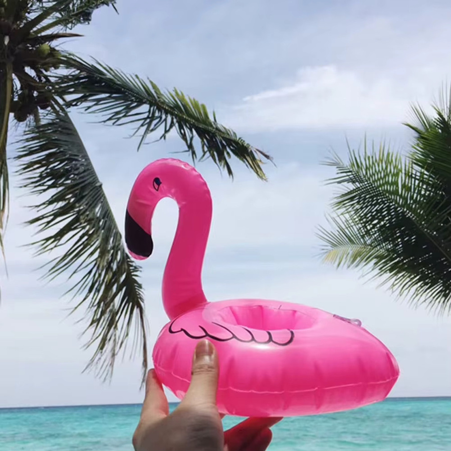 JOCESTYLE Flamingo aufblasbarer Getränkehalter, Pink, PVC - Bild 3