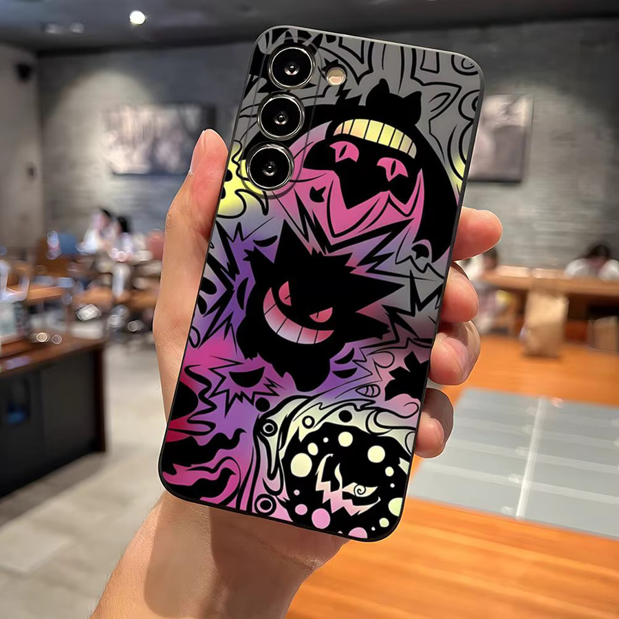 Handyhülle für Samsung Galaxy S26 S25 S24 S23 S22 S21 S20 Ultra Plus A16 A54 A34 A53 mit Anime Pokémon Gengar Design in Schwarz - Bild 2