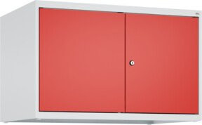 C+P Aufsatzschrank Classic PLUS mit 2 Abteilen und Zylinderschloss in Lichtgrau und Verkehrsrot, B: 80 cm, H: 50 cm, T: 50 cm - Bild 1