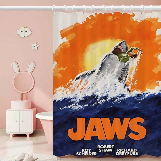 J-JAWS Film Duschvorhang mit abstraktem Muster in Multicolour, wasserdicht und maschinenwaschbar aus Polyester, B: 180 cm, H: 200 cm - Bild 1