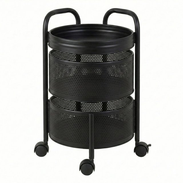 Floordirekt Rollwagen Henry Küchenwagen mit 3 Etagen in Schwarz, B/T/H: 28 x 28 x 43 cm - Bild 1