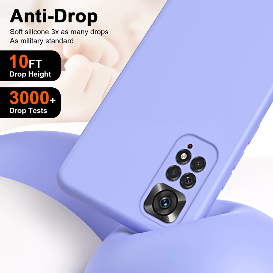 Stoßfeste Silikonhülle für Xiaomi Redmi Note 11 Pro, 12 Pro und 11s in Blau und Lila - Bild 3