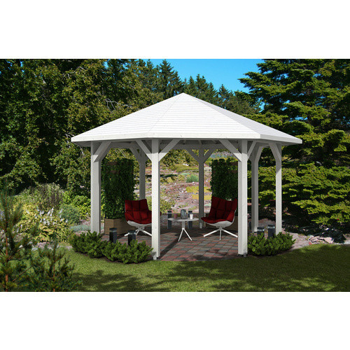 SKANHOLZ Pavillon Nice 2 aus Leimholz Fichte in Weiß B/T/H: 484 x 484 x 330 cm - Bild 2