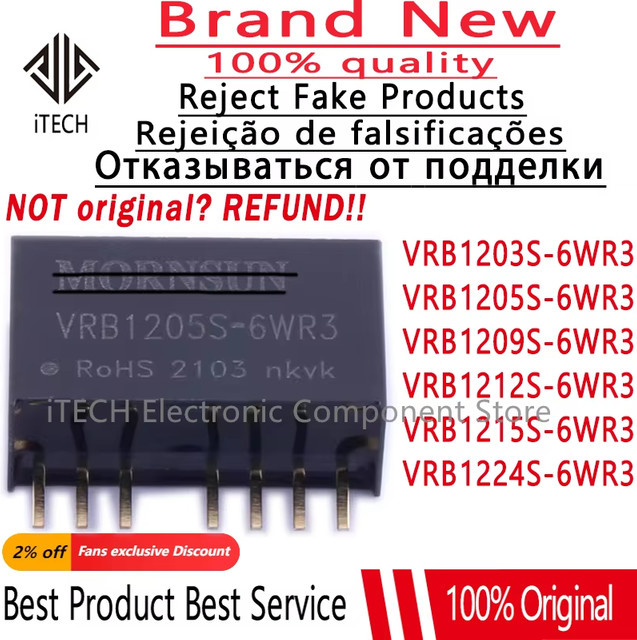 2er-Set VRB1203S-6WR3 Leistungsmodule Isolationsspannungsregler in Schwarz - Bild 1