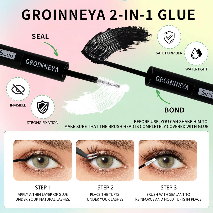 GROINNEYA DIY Wimperncluster-Set, Unisex - Bild 4