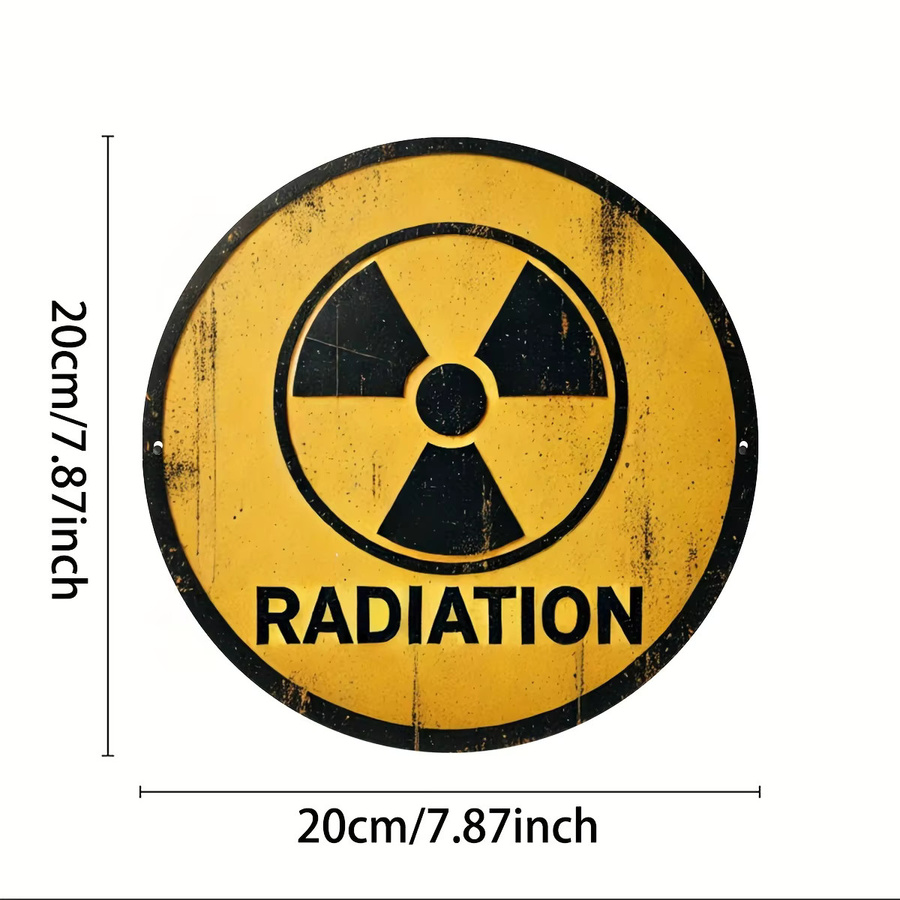 Rundes Aluminium-Wandschild Radiation von EAS in Gelb, Durchmesser: 20,3 cm - Bild 2