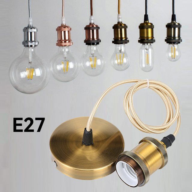 L-MANG E27 Hängelampenhalter Set aus Aluminium in Antik-Kupfer im Industrial Vintage Design - Bild 1