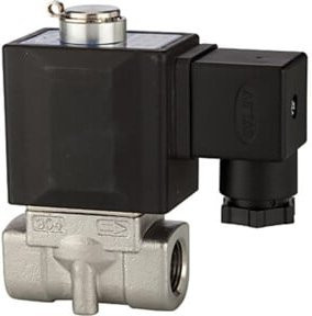 Riegler 2/2-Wege-Magnetventil aus Edelstahl in Schwarz, G 1/8, 230 V, 50 Hz, PN 0-20 bar - Bild 1