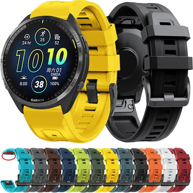 Uhrenarmband Silikon, 22mm 26mm, Garmin Fenix 7 7x Instinkt 2x 965 955 935 s62, Bunt, Unisex - Bild 1
