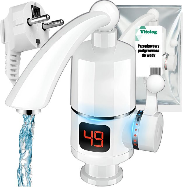 Vitolog Elektrischer Durchfluss-Warmwasserbereiter für Küche und Badezimmer mit 3000 W - Bild 1