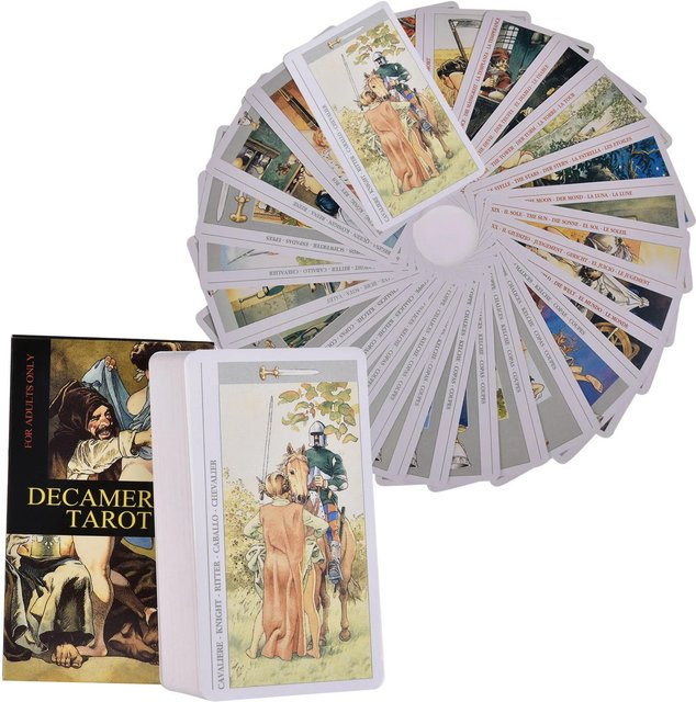 Lemo Nade Decameron Tarotkarten, Englische Version, Orakelkarten, Grau - Bild 1