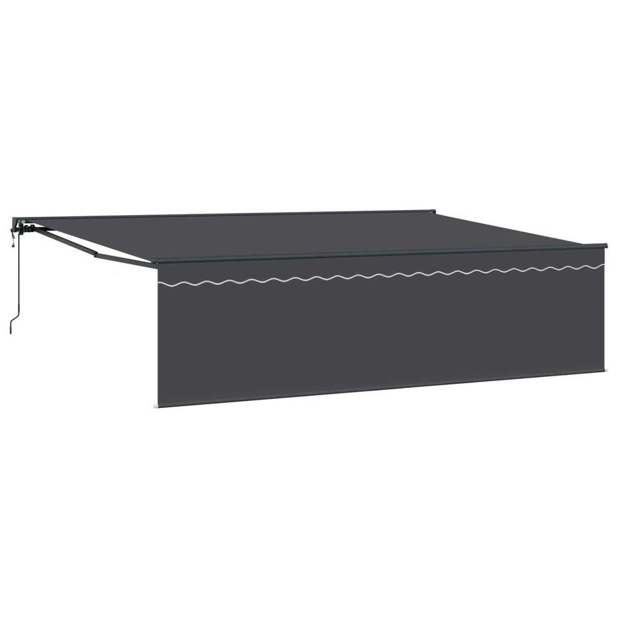 vidaXL Einziehbare Markise Anthrazit mit Fernbedienung aus Polyester und Aluminium B: 500 cm, T: 300 cm - Bild 2
