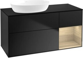 V&B Waschtischunterschrank Finion Wandbeleuchtung Schwarz lackiert B/T/H: 120 x 50,1 x 50,1 cm - Bild 1