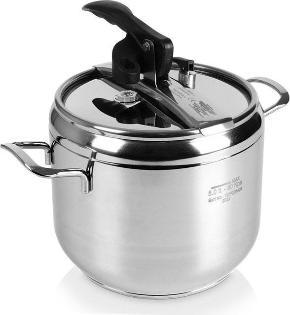 Orion Group Stahl-Schnellkochtopf Profi aus Edelstahl, Silber, 5 l - Bild 1