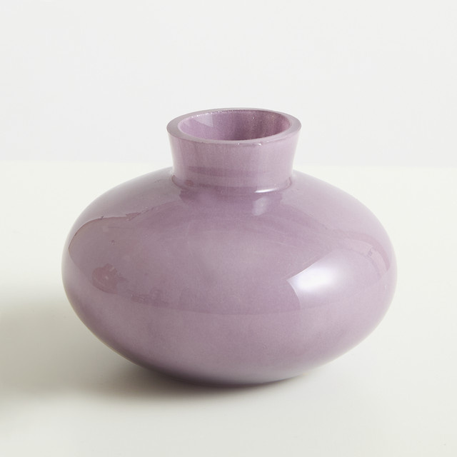 Moderne Glasvase von BLUME2000 in Flieder, Tischvase für Frühlingsdekoration, Höhe: 10,0 cm, Durchmesser: 6,5 cm - Bild 1