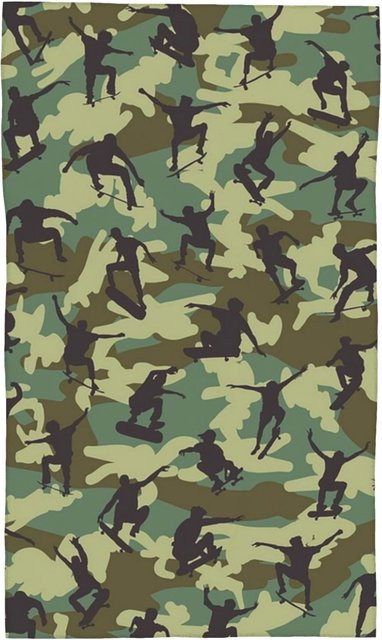 Creative Man Gesichtstuch Skater Camo Woodland aus Baumwolle, schnelltrocknend, B: 40 cm, H: 60 cm - Bild 1