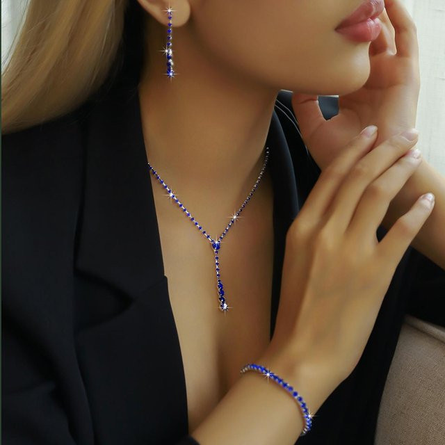 Lucky Star Jewelry Schmuck-Set, Messing, Silber, Zirkonia, Damen - Bild 1