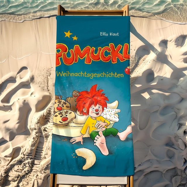 JMG Household Supplies Pumuckl Strandtuch aus Mikrofaser in Blau, B/H: 40 x 70 cm - Bild 1