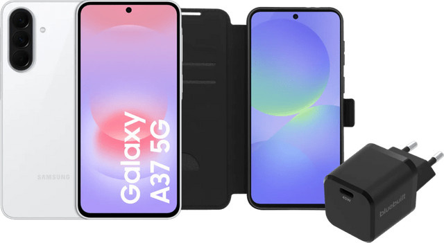 Samsung Galaxy A37 5G Smartphone mit 256 GB Speicher in Weiß und Basis-Zubehörset - Bild 1