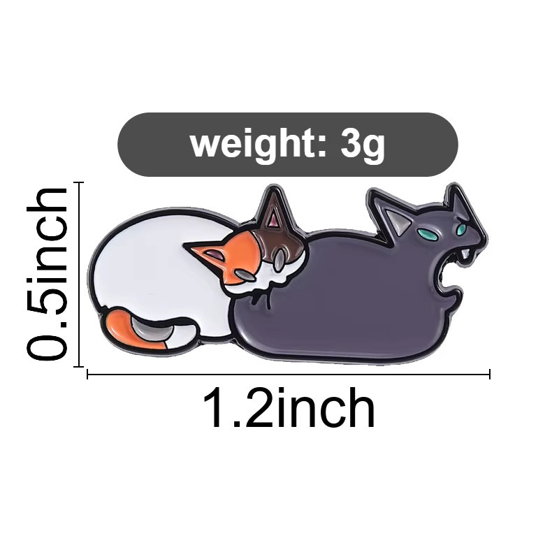 QIHE JEWELRY Brosche, Legierung, Bunt, Zwei-Katzen-Brosche - Bild 2