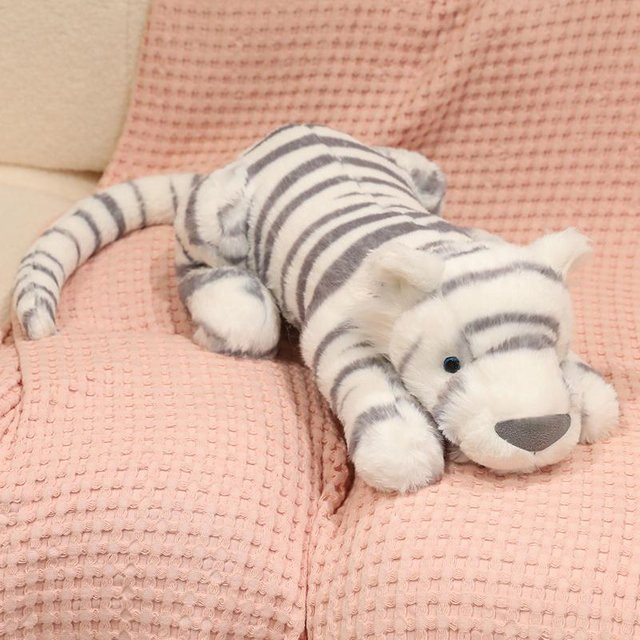 Yiran toy Liegender Schneetiger, Plüschtier, Weiß, ab 14 Jahren - Bild 1