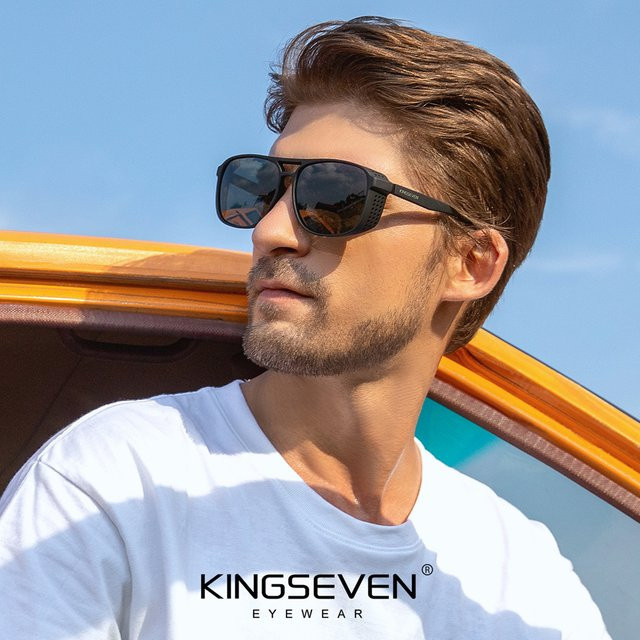 KINGSEVEN Sonnenbrille, Vollrand, Schwarz, Kunststoff, Herren, polarisiert - Bild 1