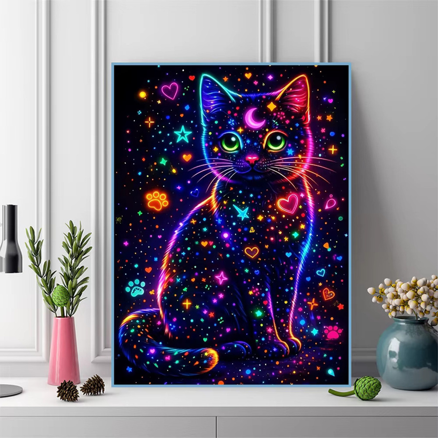 Evershine Diamantmalerei Katze mit Liebesherz DIY-Set als quadratisches Mosaik-Bild in Multicolour, B/H: 30 x 20 cm - Bild 3