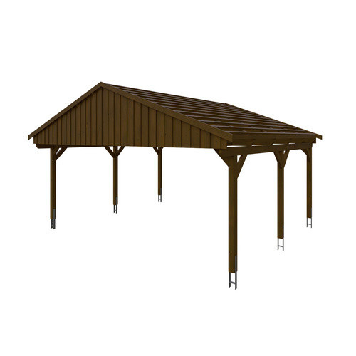 Skan Holz Carport Fichtelberg aus Fichte und Leimholz in Braun, B/T: 618 x 566 cm, Höhe: 362 cm - Bild 3