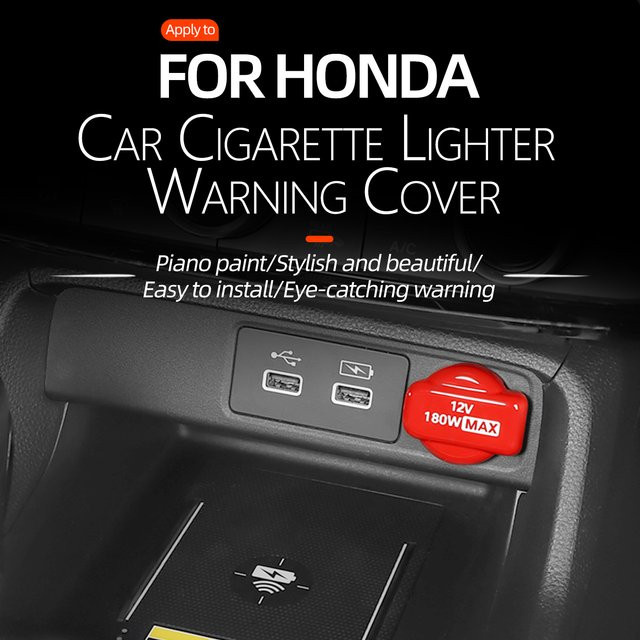Dekorative Abdeckung für Zigarettenanzünder passend für Honda Civic, CR-V, HR-V und Accord (Modelljahre 2022-2025), Farbe: Rot - Bild 1