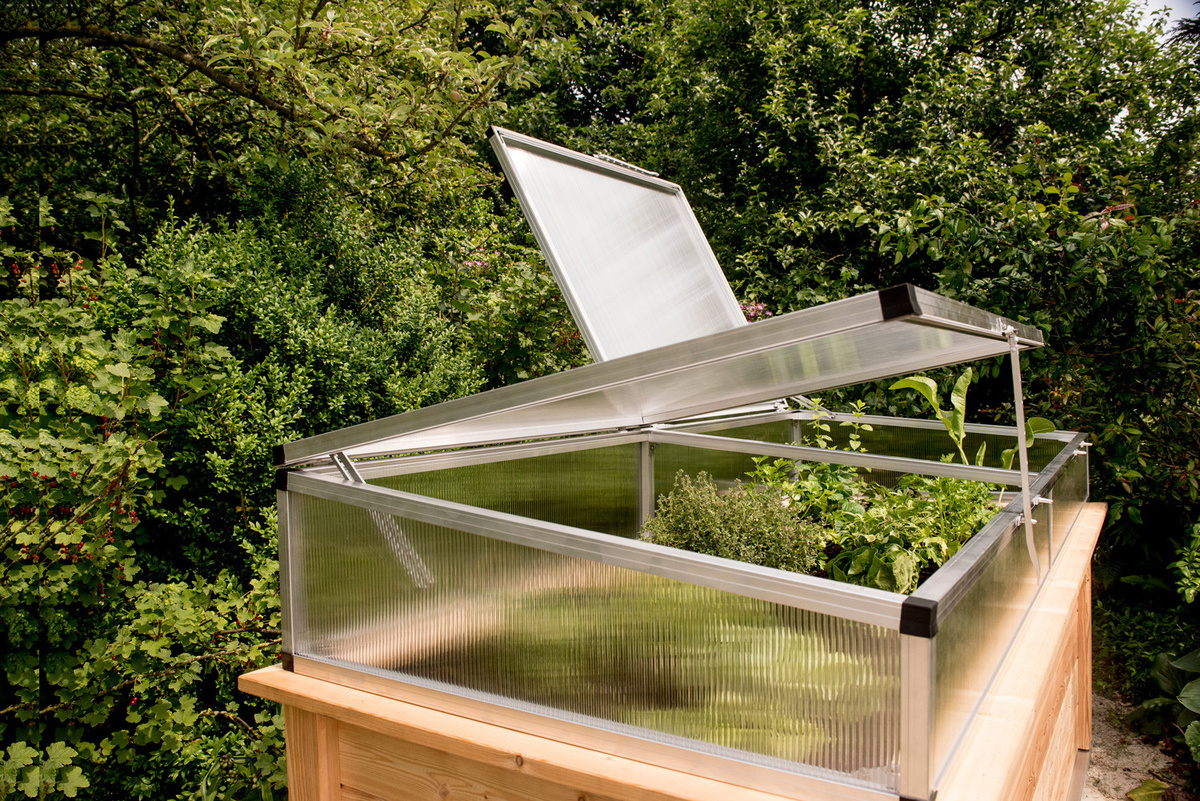 KGT Frühbeet Aufsatz Woody 210 aus Aluminium und Polycarbonat, silberfarben, B/T/H: 207 x 91 x 31 cm - Bild 2