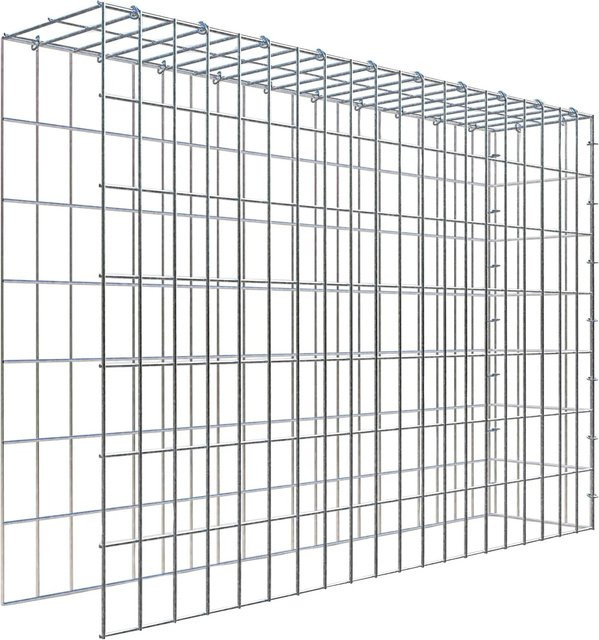 Gabiona C-Ring Anbaukorb Typ 4 in Silbergrau, Maschenweite 5 x 10 cm, B/H/T: 70 x 100 x 20 cm - Bild 1