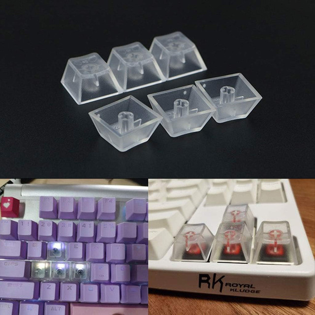 10 transparente Blanko-Tastenkappen im Cherry Profile R4 aus ABS für MX Switches und Gaming-Tastaturen - Bild 1