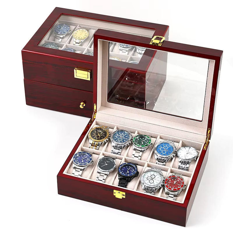 DELESYS Uhrenbox aus Holz im chinesischen Stil, rot - Bild 3