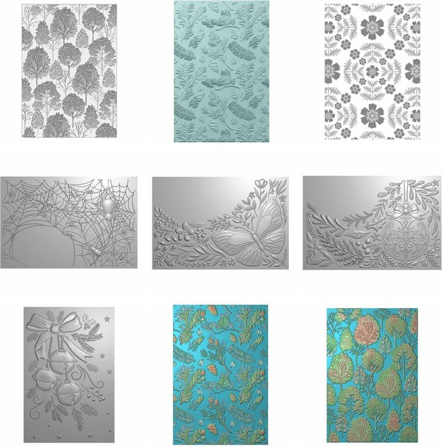 3D Prägung Ordner mit Spinnennetz und Schmetterling Mustern für Scrapbooking und Kartenherstellung aus Kunststoff - Bild 1