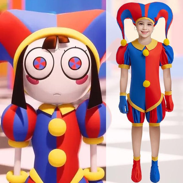 Pomni Cosplay Cartoon Kostüm, Plüsch / Textil, Bunt / Mehrfarbig - Bild 1
