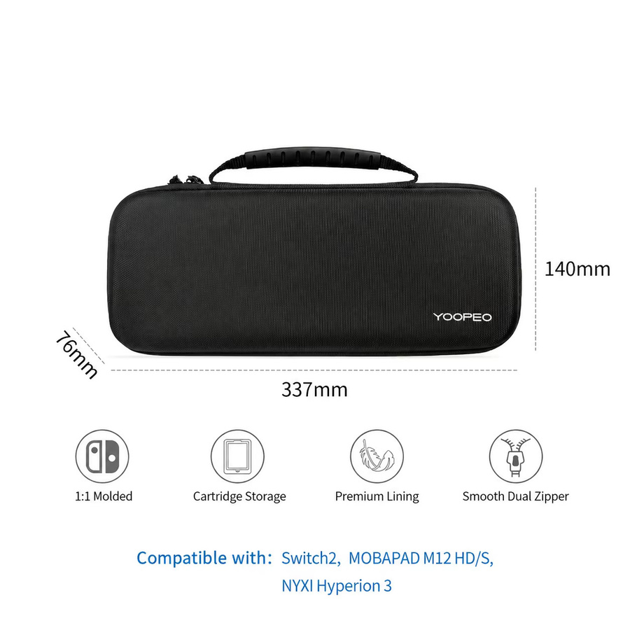 YOOPEO Tragetasche und Aufbewahrungstasche in Schwarz für Mobapad M12, NYXI Hyperion 3 und Switch 2 - Bild 5