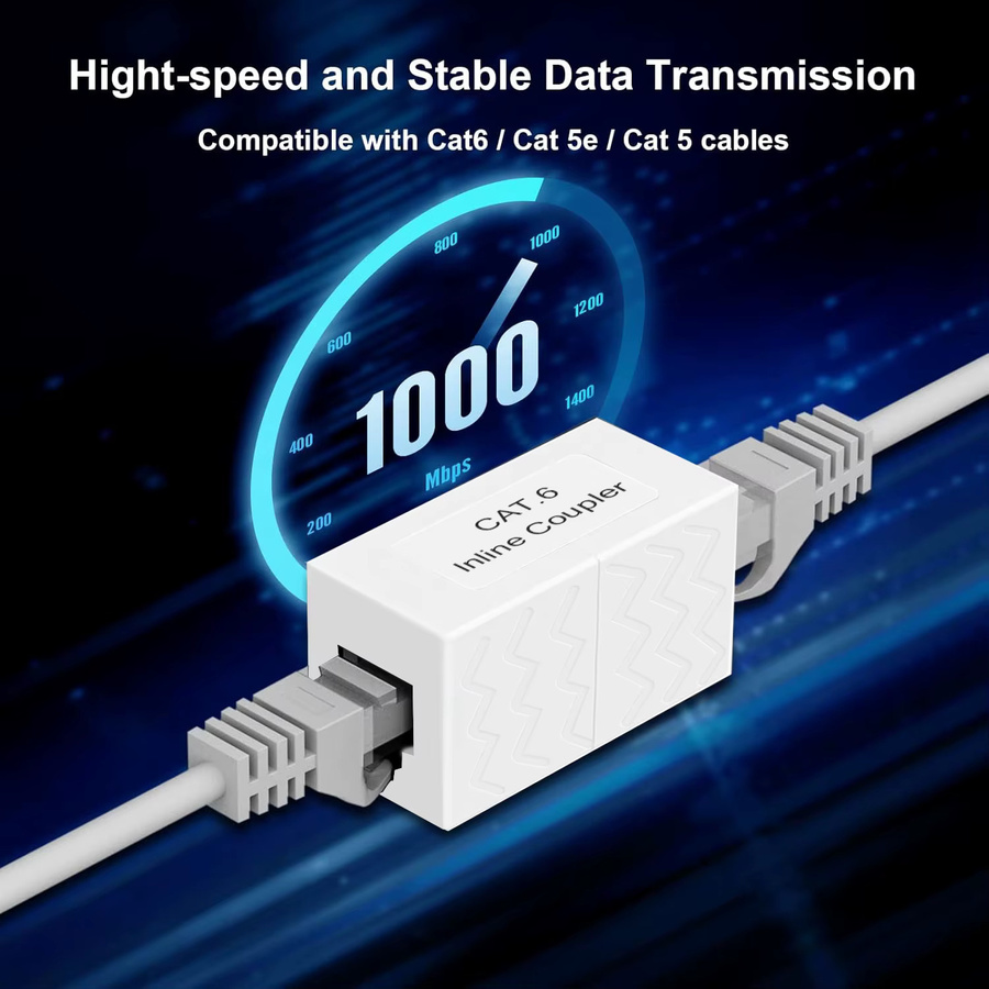 ZOERAX RJ45 Ethernet-Koppler-Adapter Buchse auf Buchse für Cat5E Cat6 Cat7 Netzwerkkabel in Weiß - Bild 2
