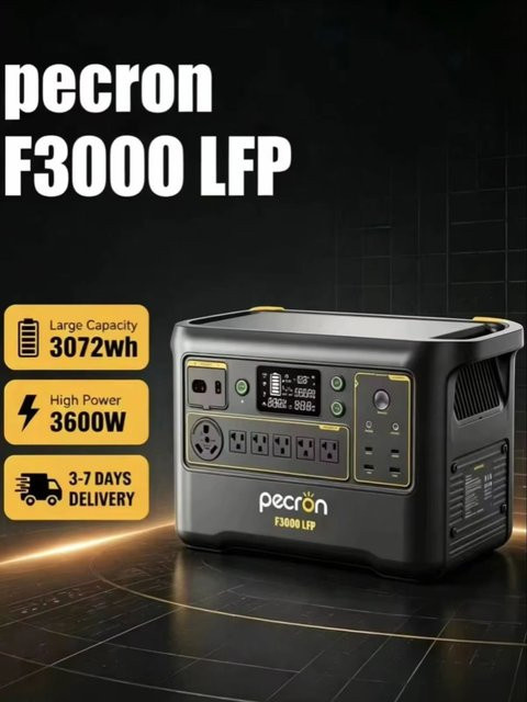 PECRON F3000LFP Tragbare Powerstation mit 3072Wh Kapazität, 3600W Ausgangsleistung, LiFePO4-Akku und App-Steuerung - Bild 1