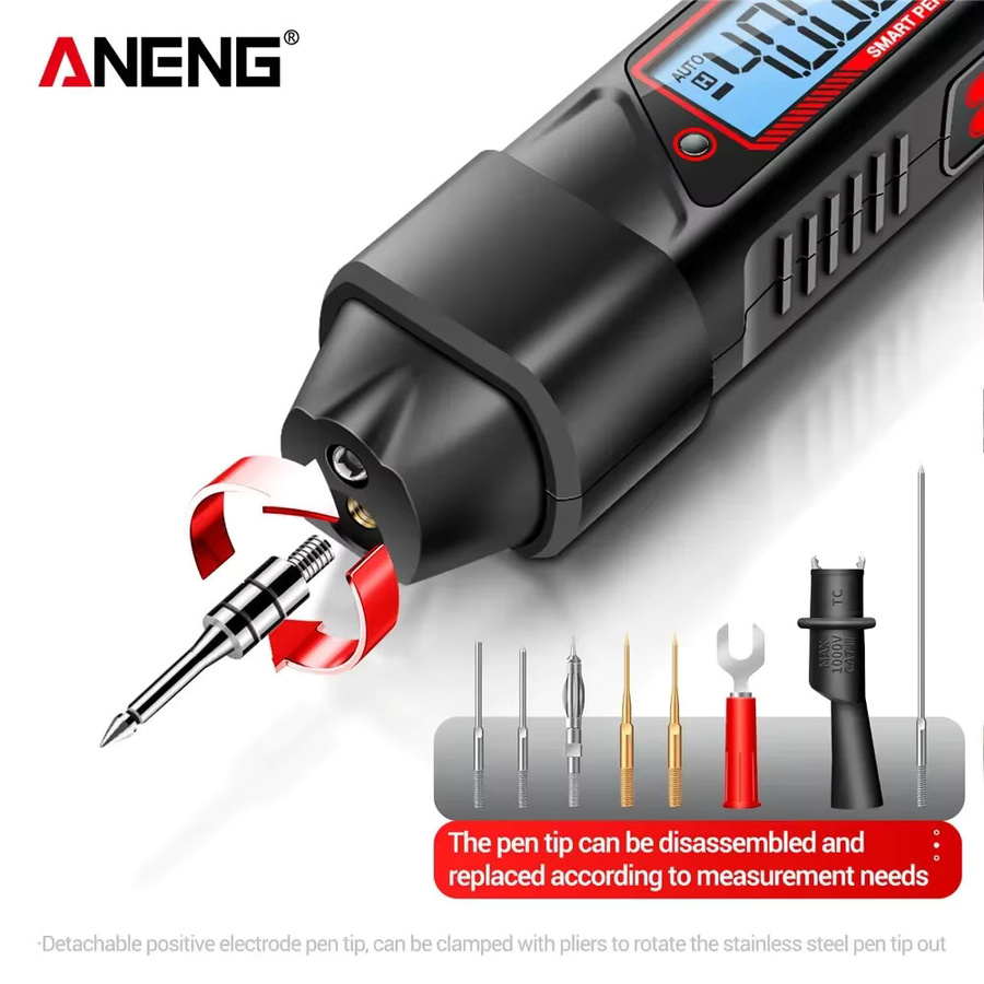 ANENG A3006 Mini-Stift-Multimeter Digital in Schwarz mit 4000 Zählern für AC/DC-Spannung, Ohm, Dioden, Kapazität und Hz - Bild 5