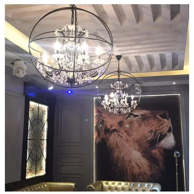 JIANKEXING Retro-Vogelkäfig LED-Pendelleuchte aus Metall und Kristall in Silber mit warmweißem Licht - Bild 3