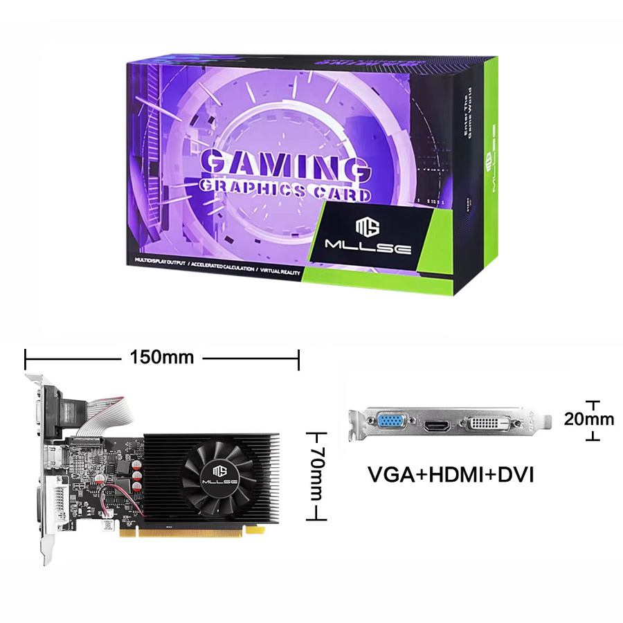 MLLSE AMD Radeon HD 8550 Gaming-Grafikkarte, 2GB GDDR3, 128Bit, PCIe 2.0x16, Schwarz - Bild 3