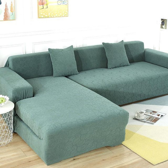 BC-Warm Home Sofabezug Canvas Allround-Universalbezug in Grün, Rutschfestes All-Inclusive-Set aus Polyester mit Samt-Effekt für 145-185 cm Breite - Bild 1