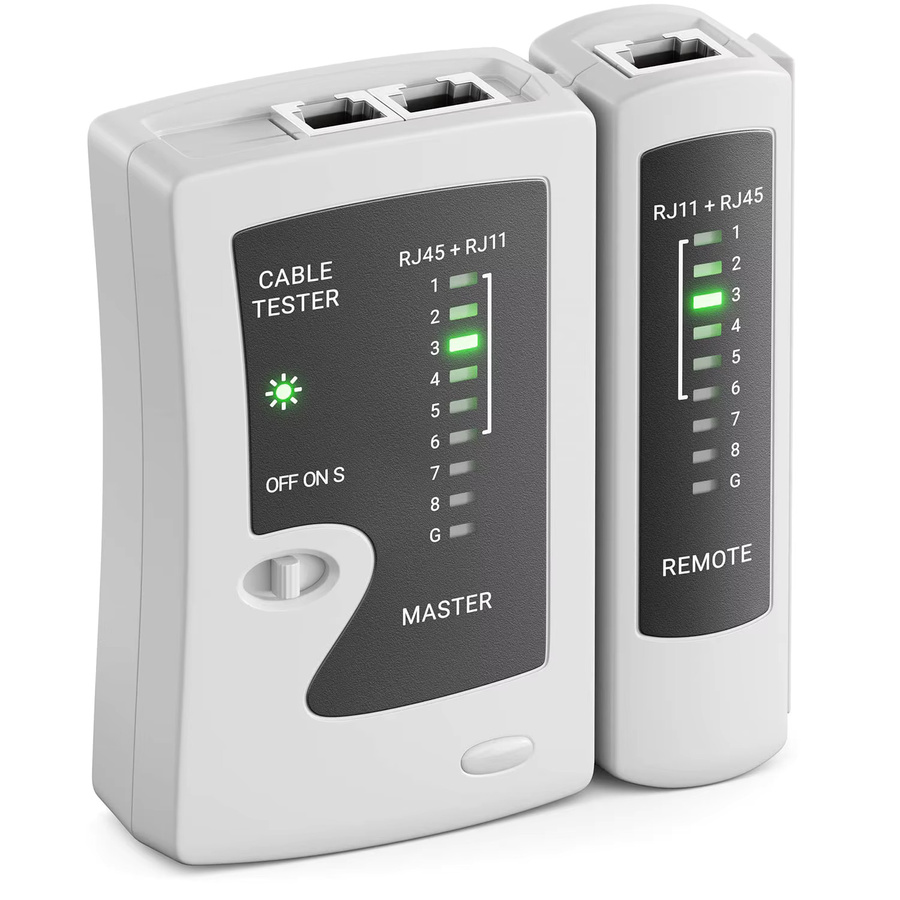 ZoeRax RJ45 Netzwerkkabeltester für Ethernet-Kabel Cat6, Cat6a, Cat5, Cat5e und Cat7 in Schwarz und Weiß - Bild 5