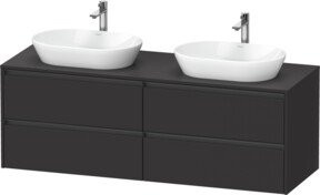 Duravit Waschtischunterschrank Ketho.2 in Grau Matt mit 4 Schubladen, wandhängend, Breite: 160 cm, Tiefe: 55 cm - Bild 1