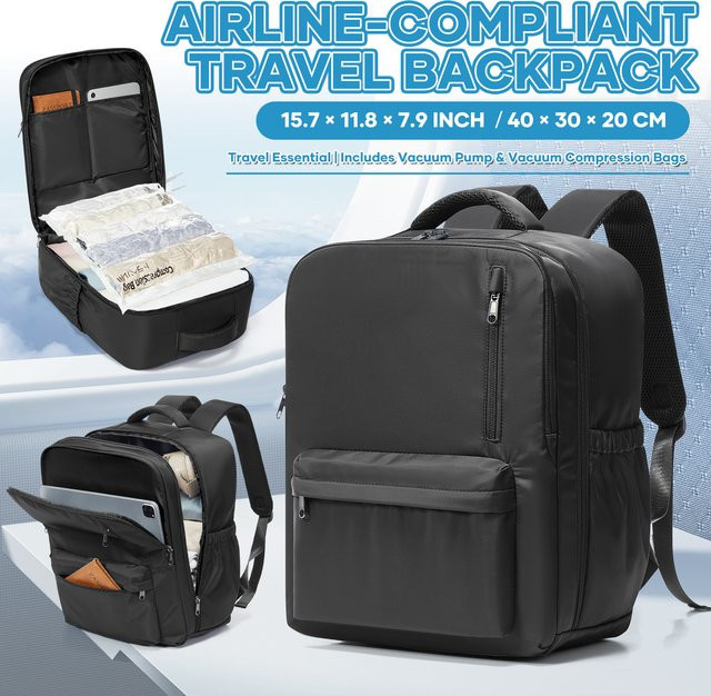 Fewchor Kleidungs-Aufbewahrungstasche in Grün, Vakuum-Kompressionsbeutel für Ryanair Rucksack, B/T/H: 40 x 30 x 20 cm - Bild 1