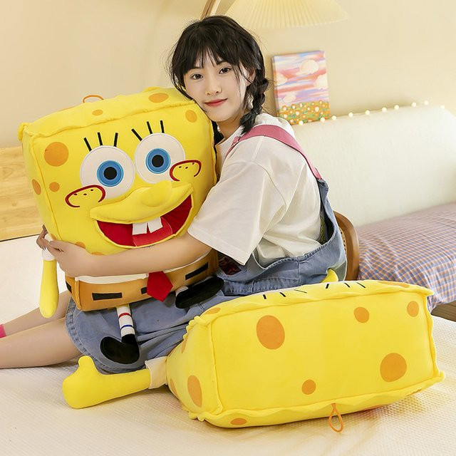 SpongeBob Schwammkopf Plüschtier Kissen, Stoffpuppe, Gelb - Bild 1