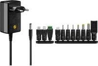 goobay Universal Netzteil 3-12V mit 27 Watt und USB-A sowie USB-C Anschlüssen in Schwarz - Bild 1