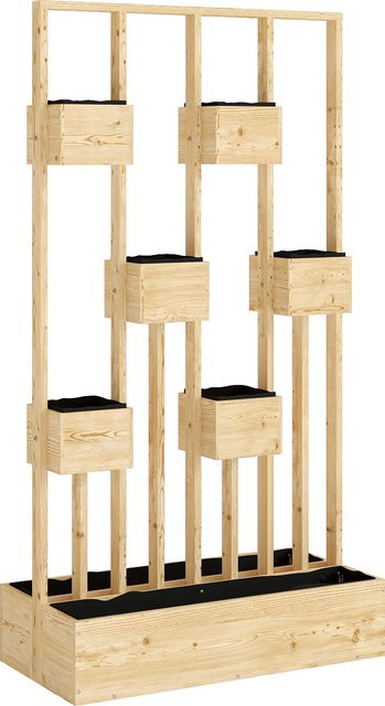 Outsunny Hochbeet mit Rankgitter und Körben aus Holz für Garten, Balkon und Terrasse, H x B x T: 170 x 90 x 45 cm - Bild 1